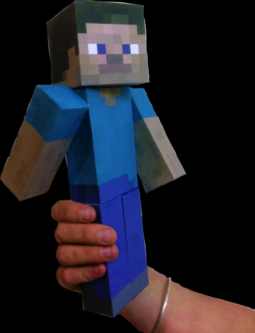 Minecraft Herobrine Papercraft Model PNG image with a transparent background, free high-resolution download