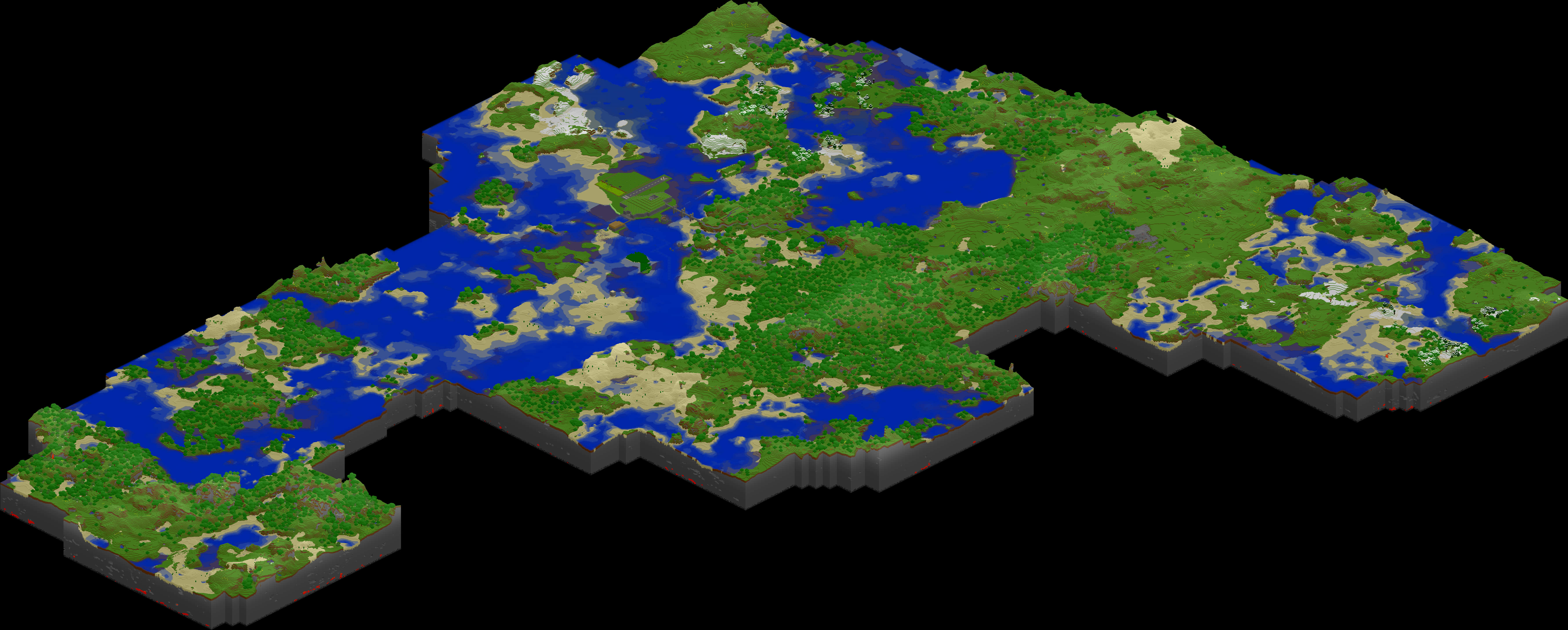Minecraft_ Isometric_ Map_ Render PNG with transparent background