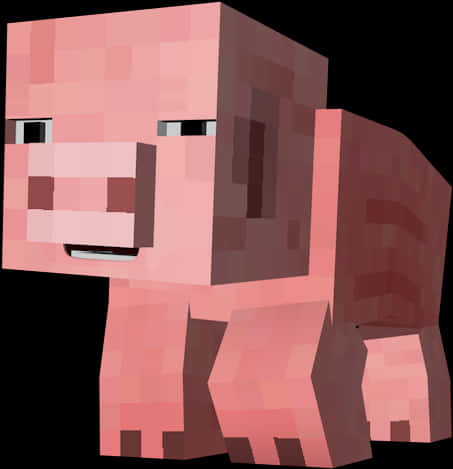 Minecraft_ Pig_ Character PNG with transparent background