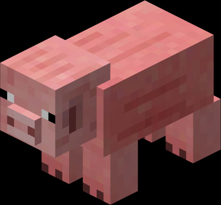 Minecraft Pig Character Graphic PNG with transparent background