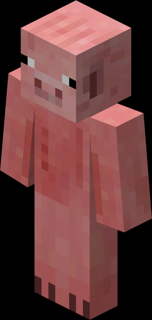 Minecraft Pig Character Render PNG with transparent background