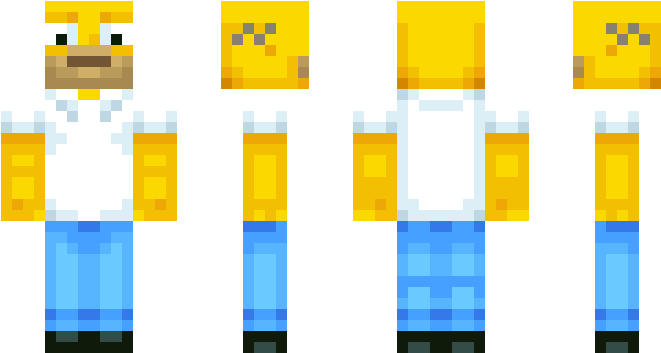 Minecraft Pocket Edition Skins Homer Simpson, HD Png Download PNG with transparent background