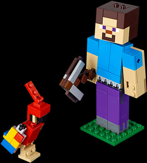 Minecraft Steve Lego Figure With Pickaxe