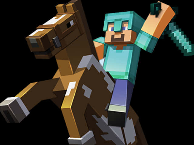 Minecraft Steve Riding Horse