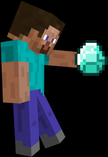 Minecraft_ Steve_ With_ Diamond