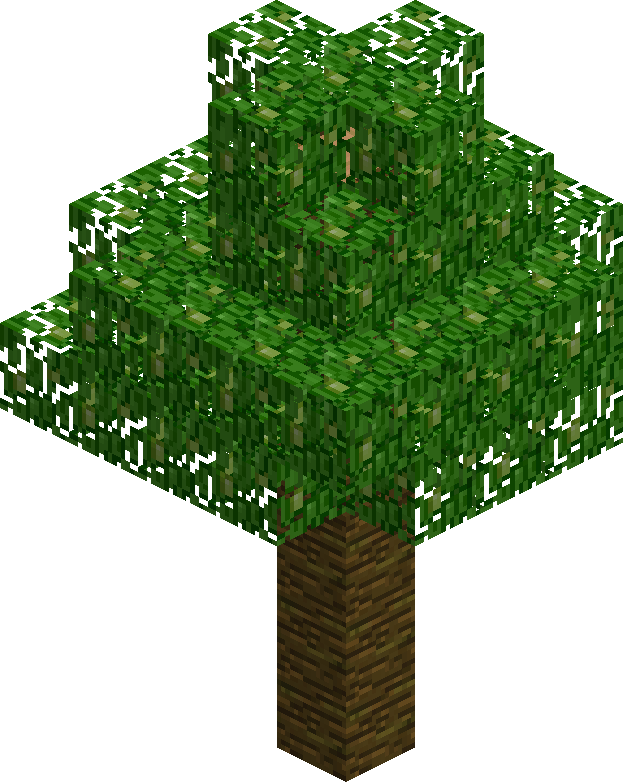 Minecraft Style Pixelated Tree PNG with transparent background