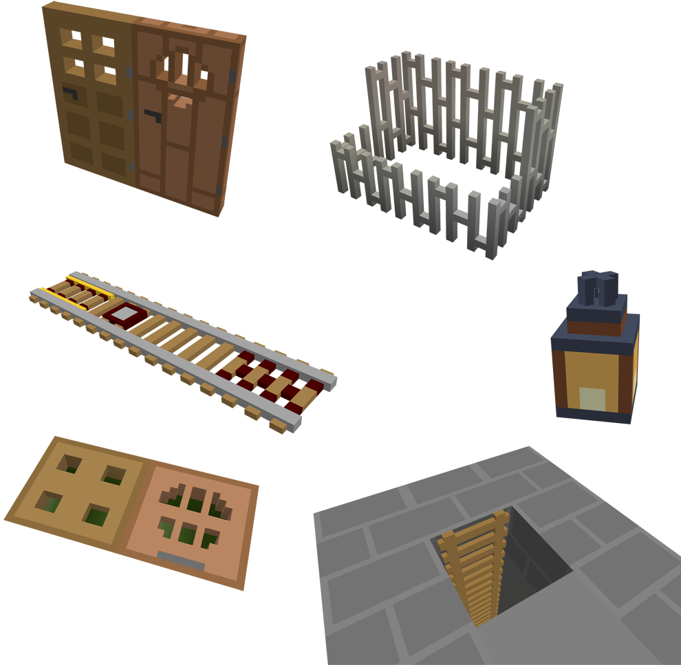 Minecraft Style Wooden Objects