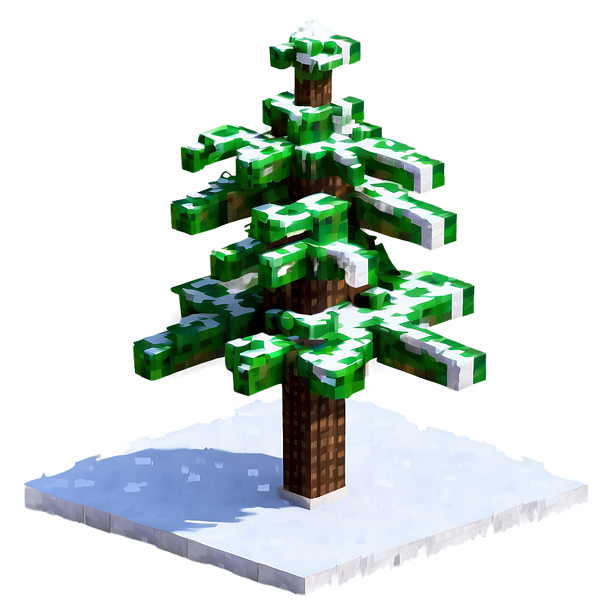 Minecraft Tree In Snow Png Cfn