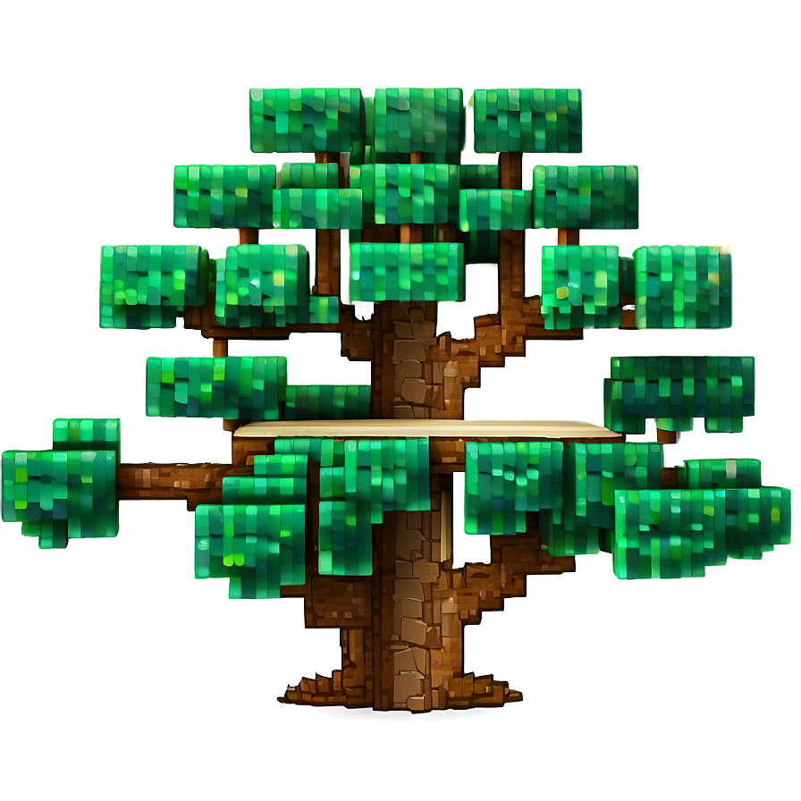 Minecraft Tree With Bridge Png Dki