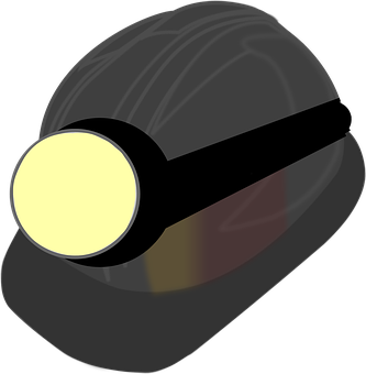 Miners Helmetwith Light PNG with transparent background