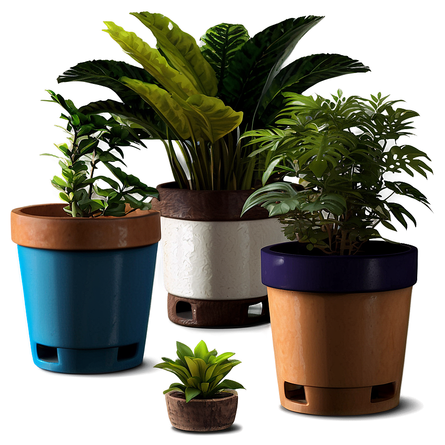 Mini Potted Plants Assortment PNG 06122024 PNG image with a transparent background, free high-resolution download