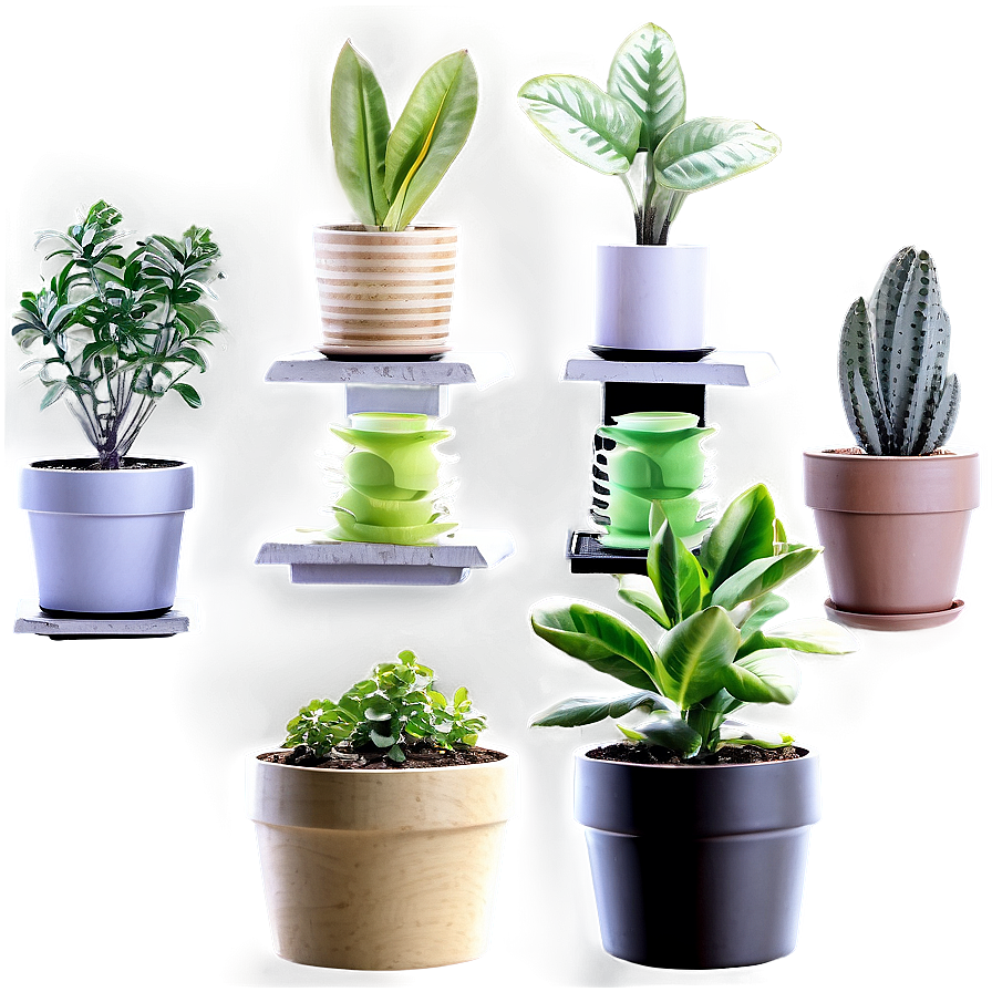 Mini Potted Plants Assortment PNG 9 PNG image with a transparent background, free high-resolution download