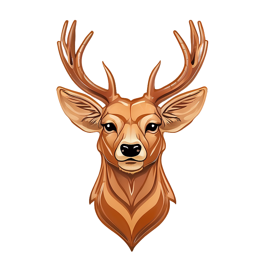 Minimal Deer Head Line Art Png 06212024