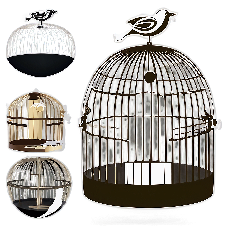 Minimalist Bird Cage Sketch Png 06122024