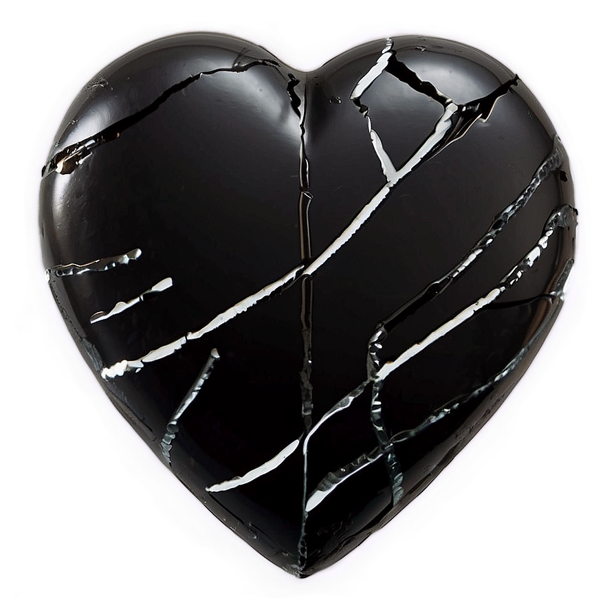 Minimalist Black Broken Heart Png Hdw