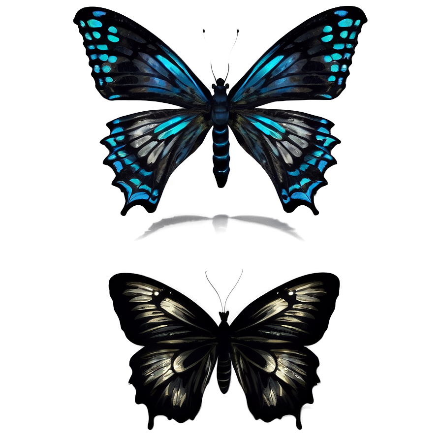 Minimalist Black Butterfly Png Heh13