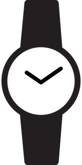 Minimalist Black Smartwatch Design PNG with transparent background