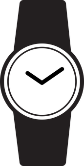 Minimalist Black Watch Silhouette PNG with transparent background