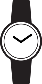 Minimalist Black Watch Silhouette PNG with transparent background