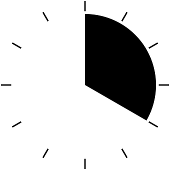 Minimalist Blackand White Clock Graphic PNG with transparent background