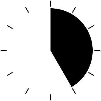 Minimalist Blackand White Clock Graphic PNG with transparent background