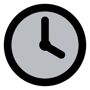 Minimalist Blackand White Clock Icon