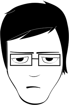 Minimalist Blackand White Face Sketch PNG with transparent background