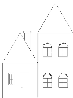 Minimalist Blackand White House Illustration PNG with transparent background