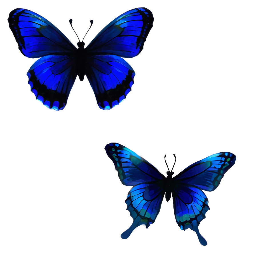 Minimalist Blue Butterflies Png Udq