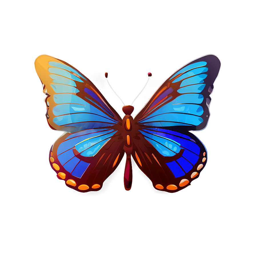 Minimalist Blue Butterfly Icon Png Wwr