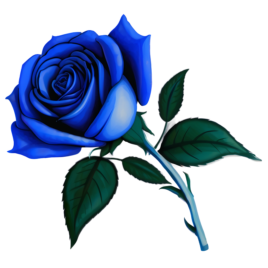 Minimalist Blue Rose Png 06202024