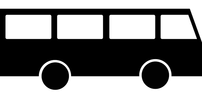 Minimalist Bus Graphic PNG with transparent background