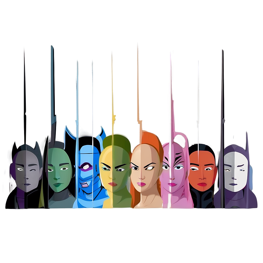 Minimalist Cast Art PNG sca22 PNG with transparent background
