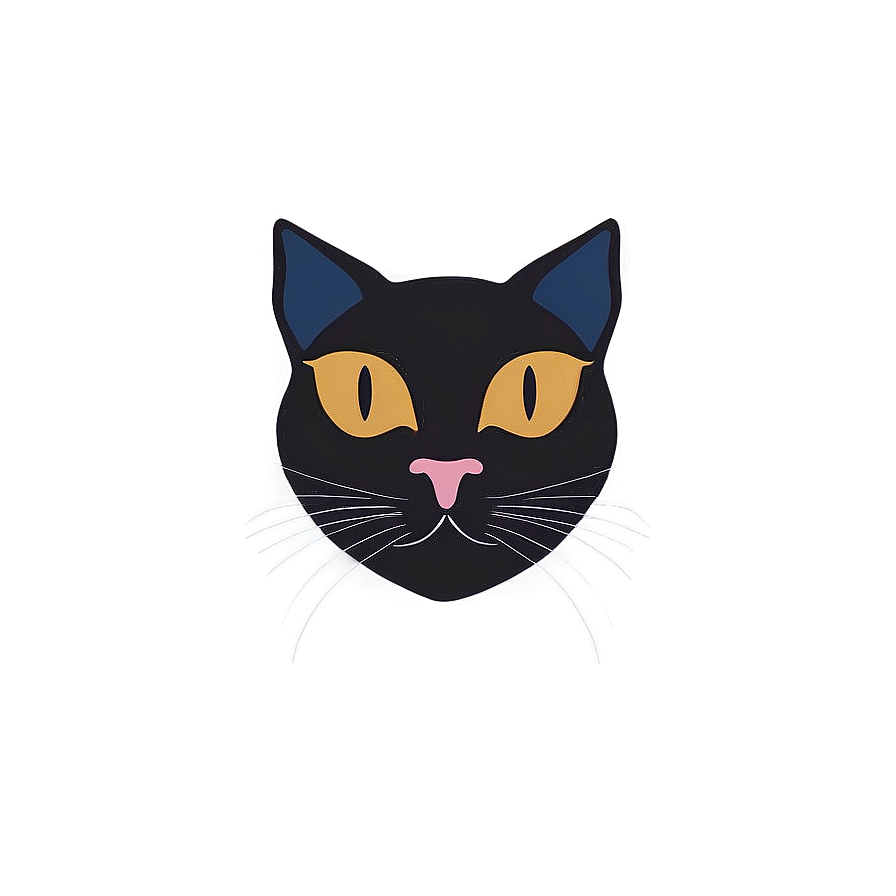 Minimalist Cat Face Png 7