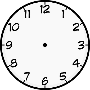 Minimalist Clock Face PNG with transparent background
