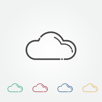 Minimalist Cloud Icon Design PNG with transparent background