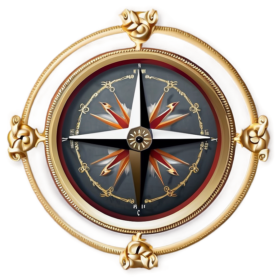 Minimalist Compass Rose Design Png 98