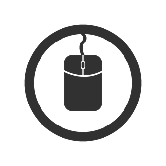 Minimalist Computer Mouse Icon PNG with transparent background