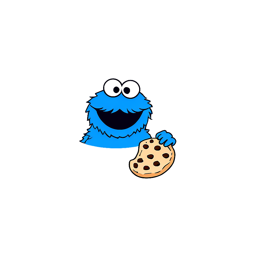 Minimalist Cookie Monster PNG pqs PNG with transparent background