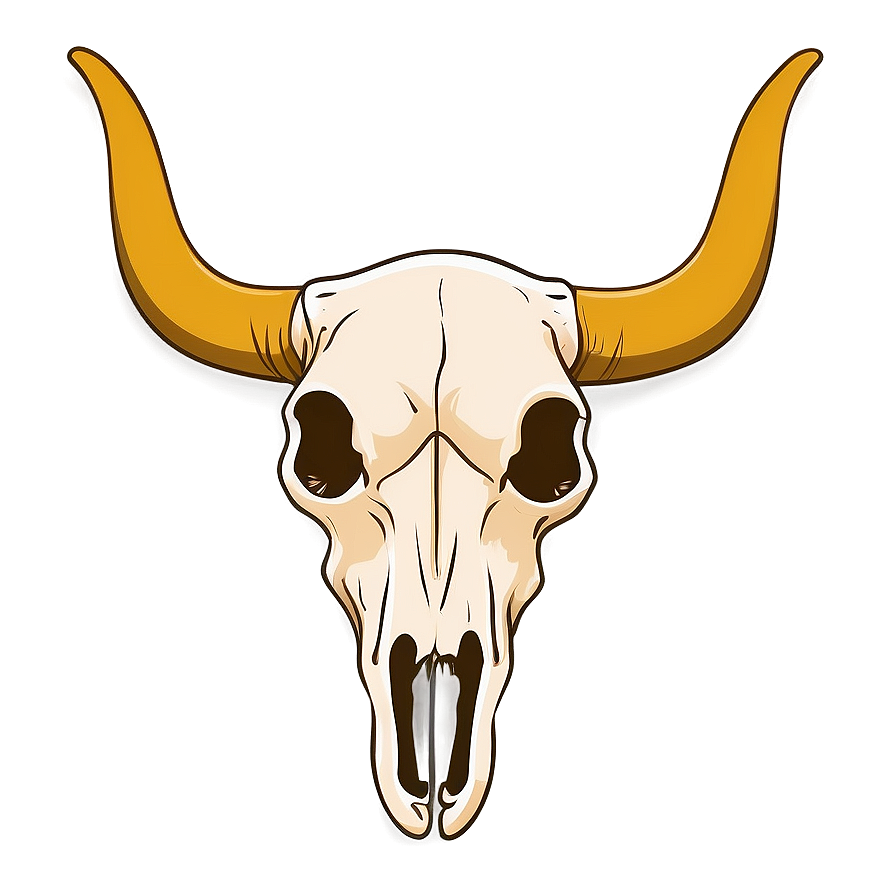 Minimalist Cow Skull Outline Png 06132024