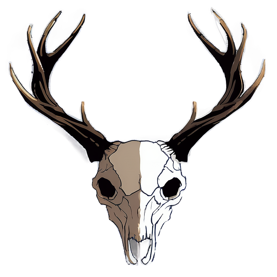 Minimalist Deer Skull Outline Png 06132024