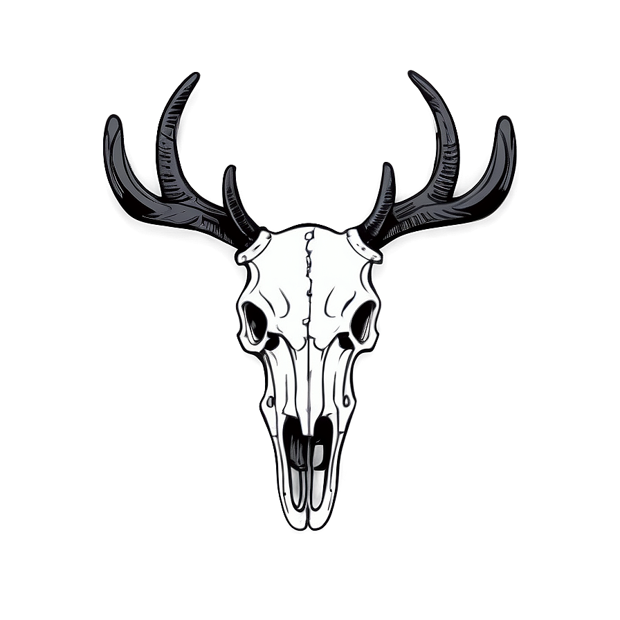 Minimalist Deer Skull Outline Png Sie