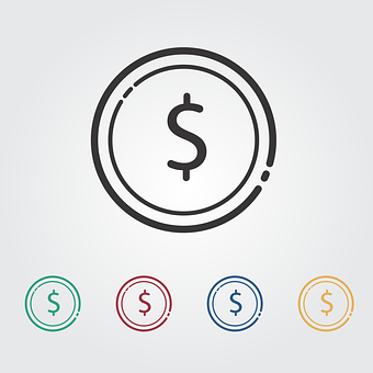 Minimalist Dollar Sign Icon PNG with transparent background