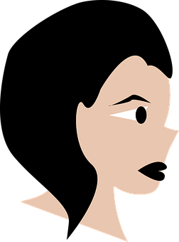 Minimalist Female Profile Cartoon