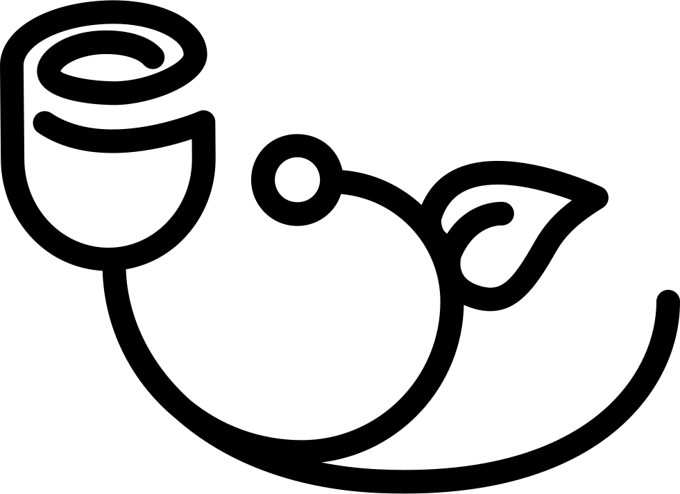 Bell Flower With Leaf Outline - Flower Outline Png, Transparent Png PNG with transparent background