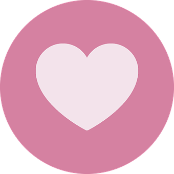 Minimalist Heart Iconon Pink Background