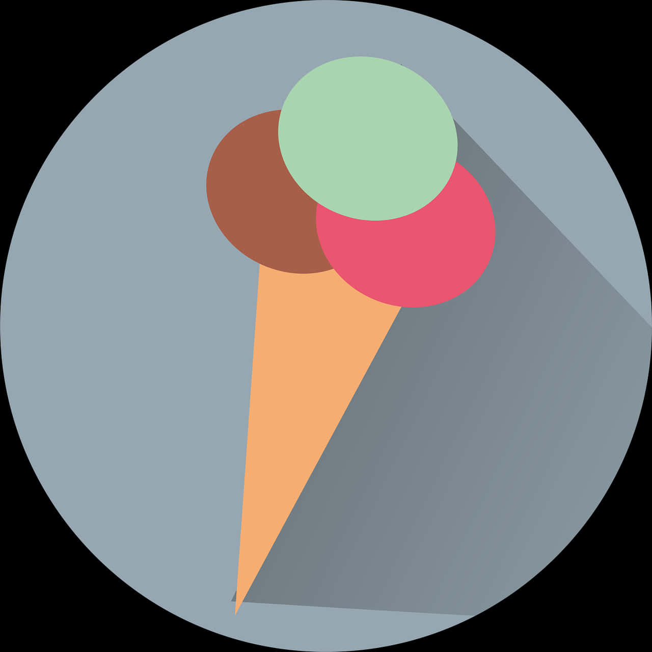 Minimalist Ice Cream Cone Graphic