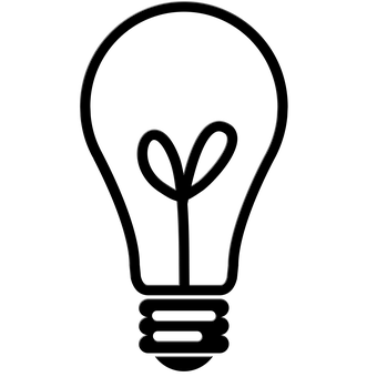 Minimalist Lightbulb Outline PNG with transparent background