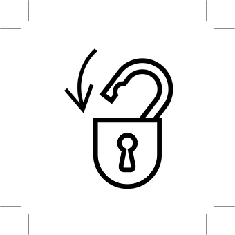Minimalist Lock Shield Icon PNG with transparent background