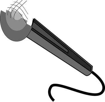 Minimalist Microphone Graphic PNG with transparent background